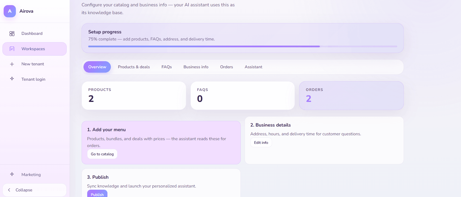 Airova AI assistant platform
